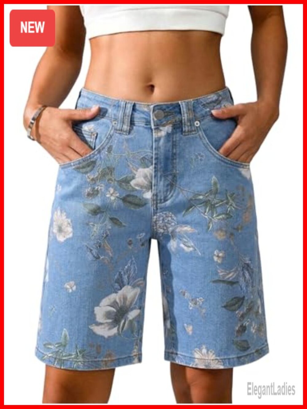 Baggy Y2K Mid Rise Denim Bermuda Shorts Women Jorts Straight Leg Knee Length